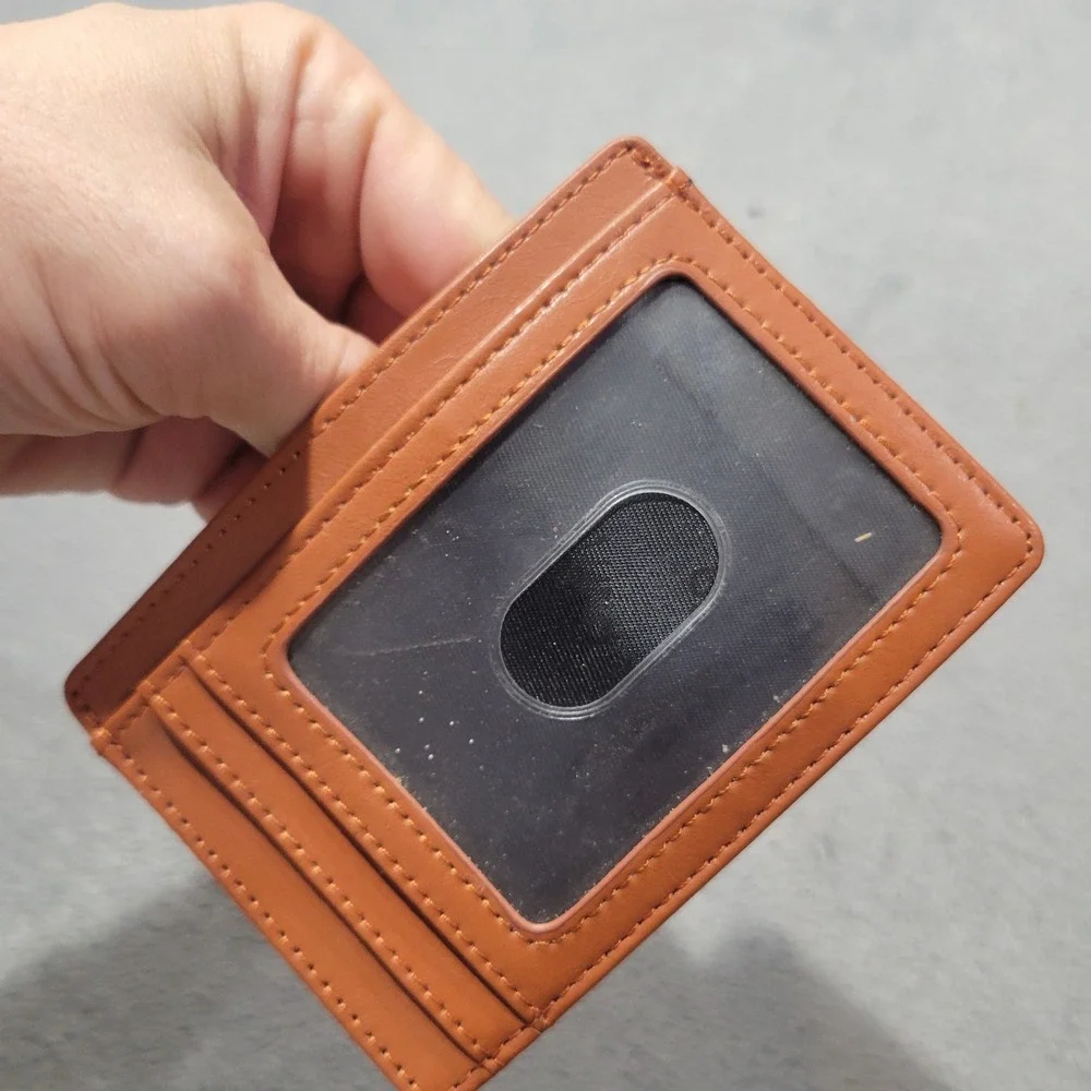 Buffway Wallet Slim Card Holder Unisex Brown Minimalist RFID Front Pocket RFID